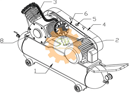 Air compressor with Siemens S7-200 PLC 6ES72121BB230X80